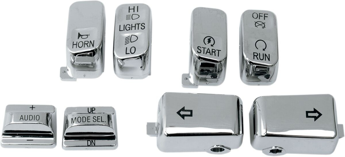 Drag Specialties Switch Cap Kit W/ Audio Chrome Cover Swch Chr Audio