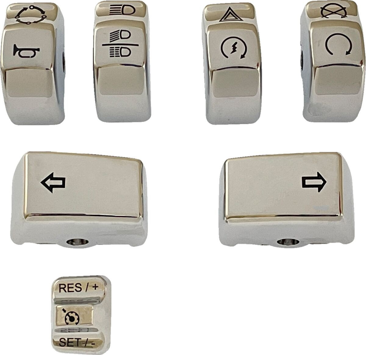 Drag Specialties Switch Caps - Chrome Caps Swtch St W/Crs