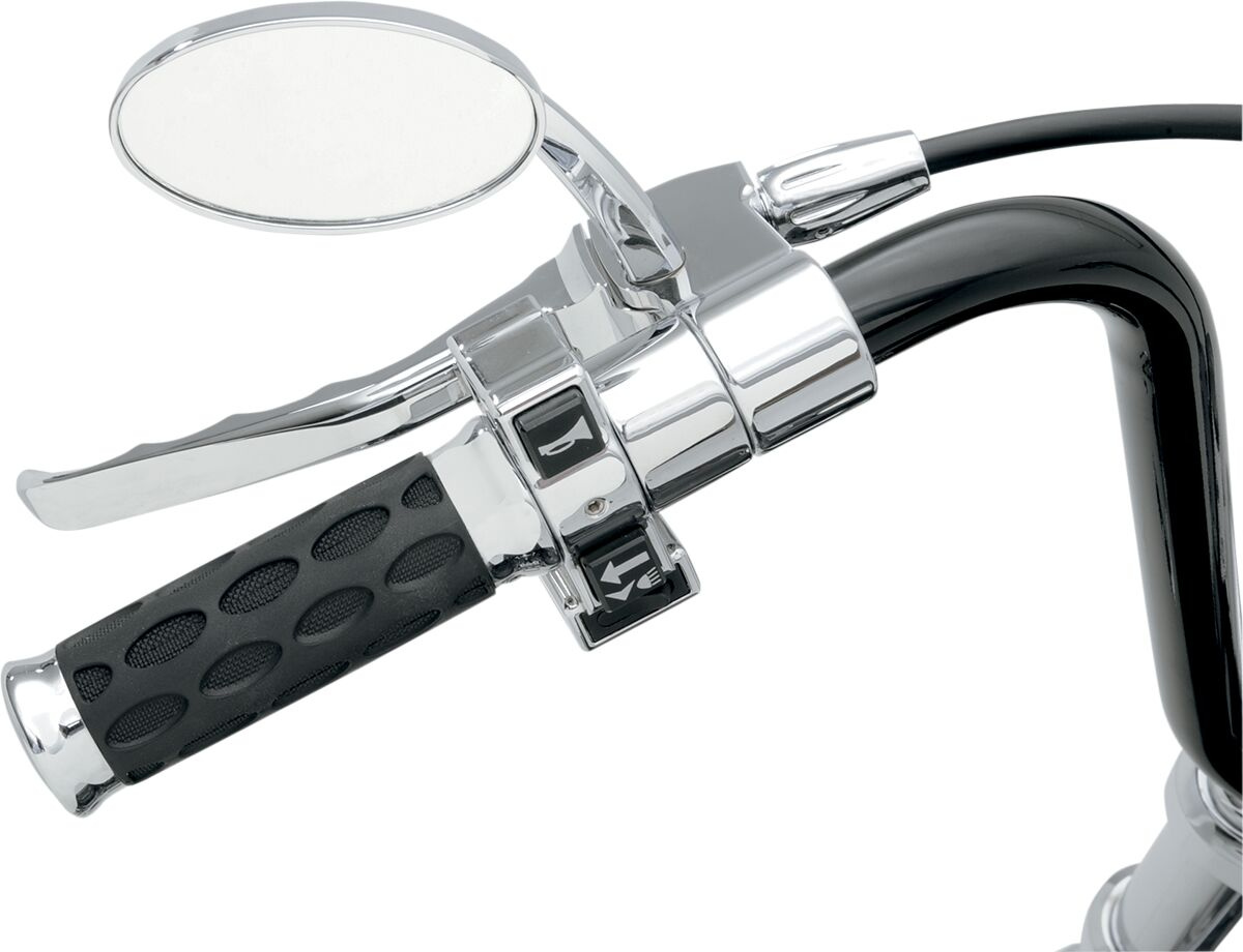 Drag Specialties Grips Hotop Chrome/Rubber Grips Hotop Chr/Rub