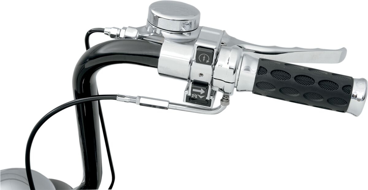 Drag Specialties Grips Hotop Chrome/Rubber Grips Hotop Chr/Rub