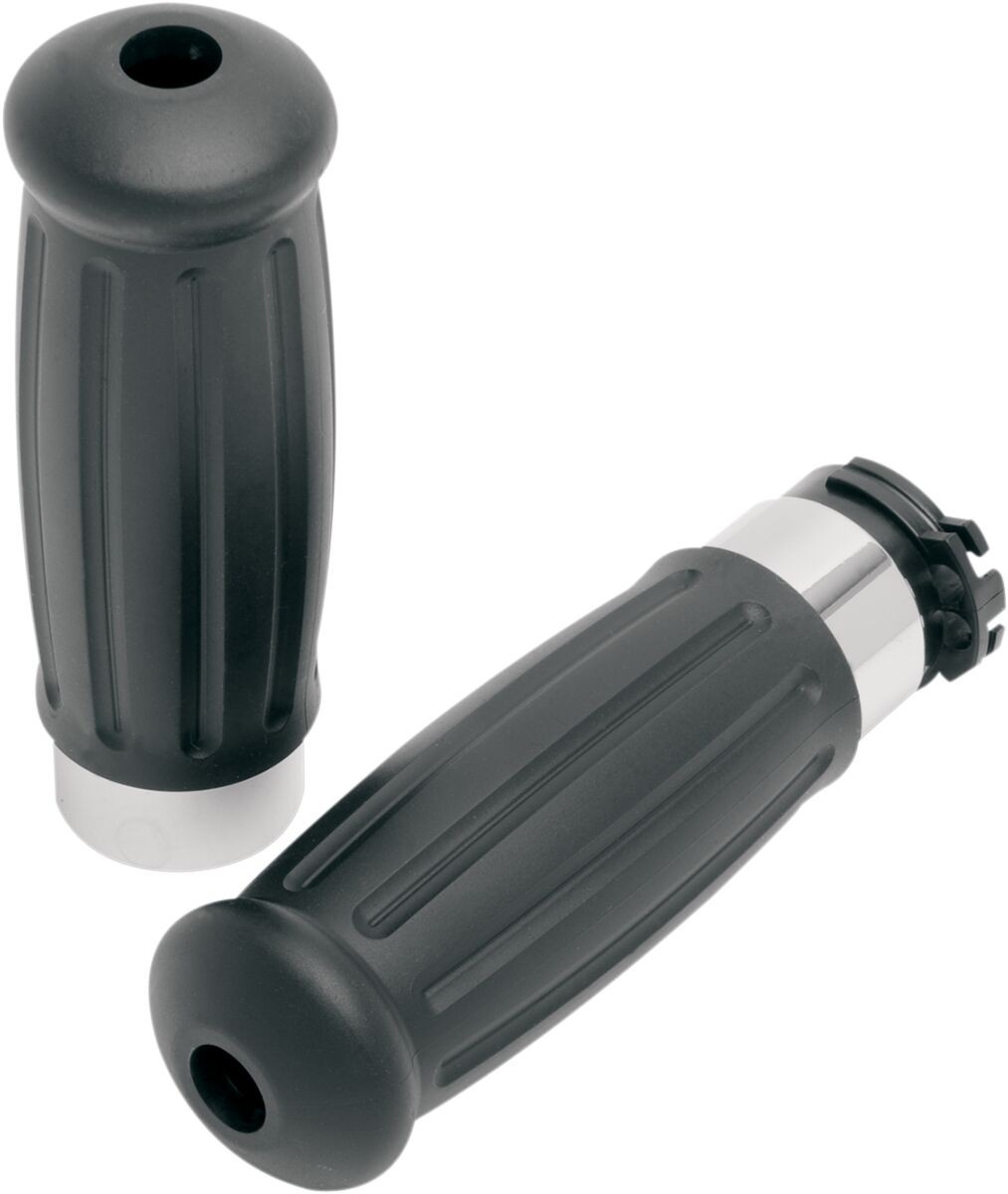 Drag Specialties Grips Vintage Chrome/Rubber Grips Vntge 82-22 Cble