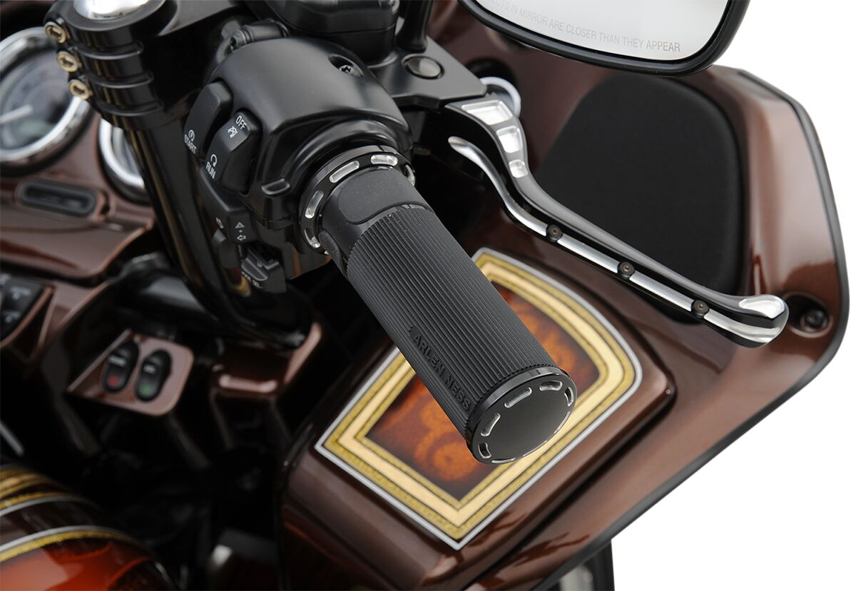 Arlen Ness Grips Slot Track Fusion Throttle By Wire Black Grips - Slot