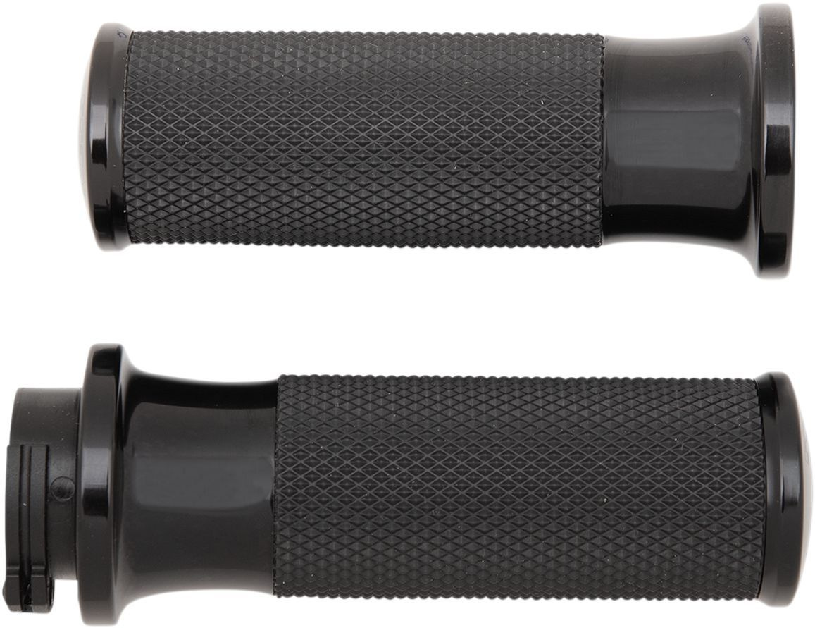 Arlen Ness Grips Smooth Fusion Throttle By Cable Black Grips - Smooth