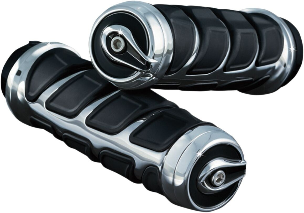 Kuryakyn Grips Kinetic For Dual Cable Throttle Chrome Grips Kinetic -