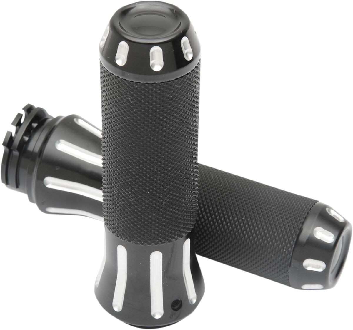 Drag Specialties Cobra Hand Grips Black/Clear Cut Grips Custom Black C