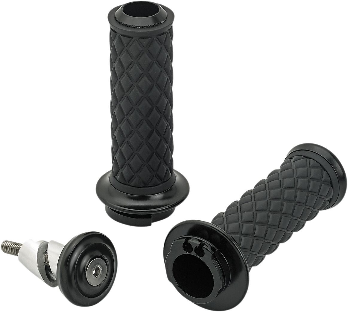 Biltwell Alumicore Double-Cable Grips Black Grips Alumicore D-Cble Bk