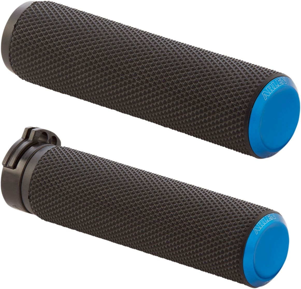 Arlen Ness  Grips - Knurled - Cable - Blue