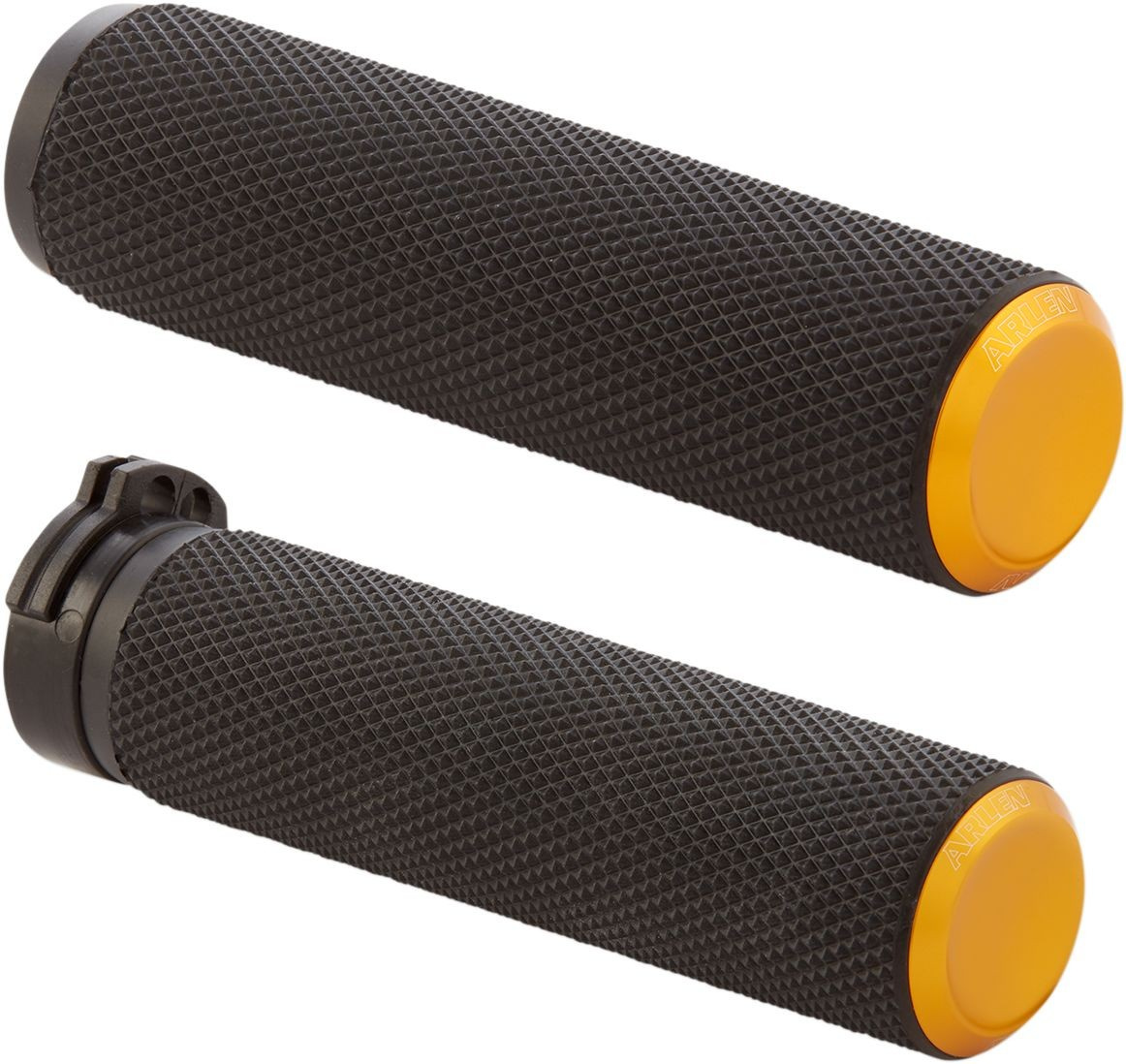 Arlen Ness  Grips - Knurled - Cable - Gold