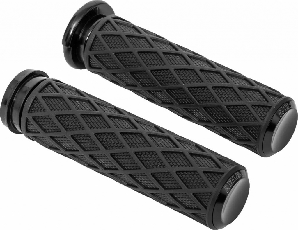 Arlen Ness Grips - Diamond - Cable - Black Grips - Diamond - Cable - B
