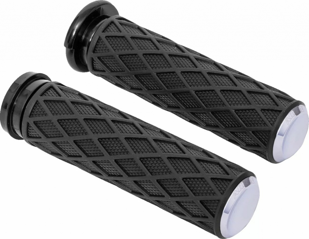 Arlen Ness Grips - Diamond - Cable - Chrome Grips - Diamond - Cable -