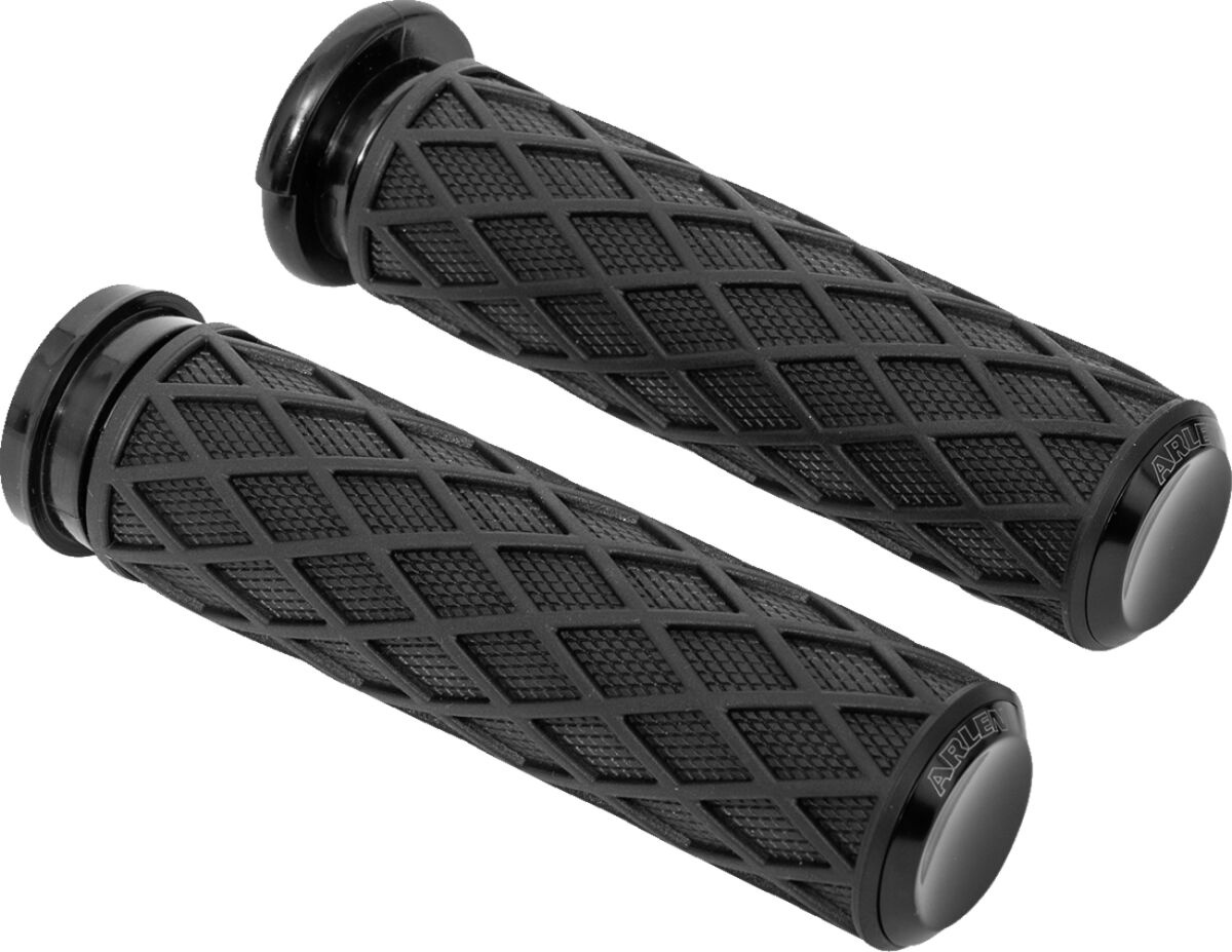 Arlen Ness Grips - Diamond - Tbw - Black Grips - Diamond - Tbw - Black