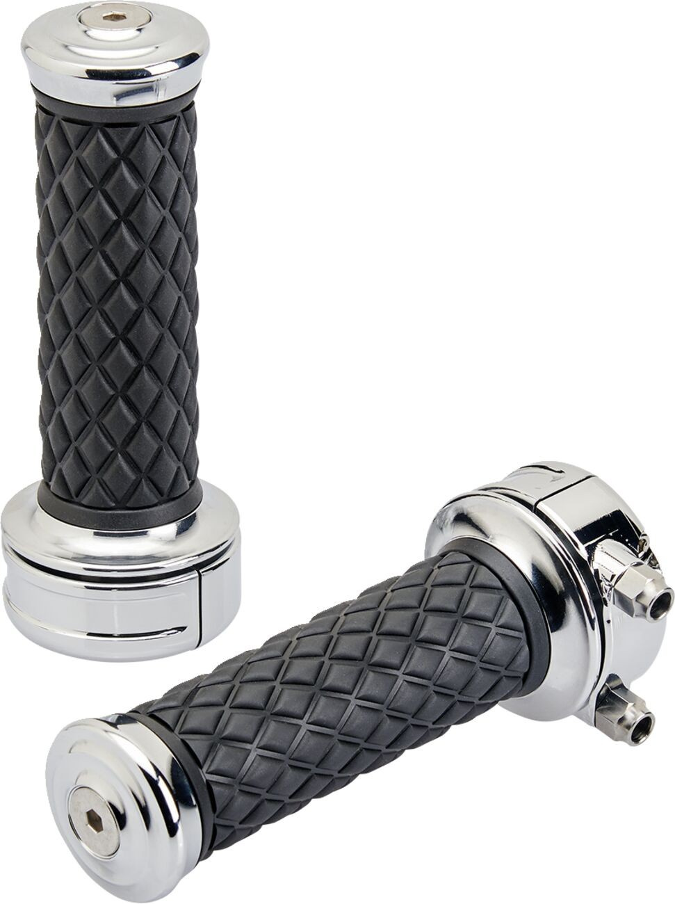 Biltwell Grips - Alumicore - Cstem - Chrome Grips Alumicore Cstm Chr