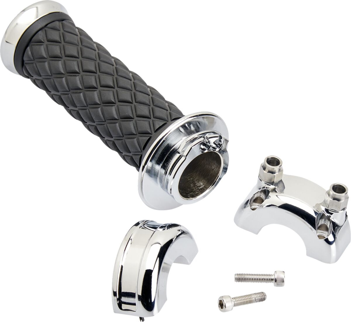 Biltwell Grips - Alumicore - Cstem - Chrome Grips Alumicore Cstm Chr