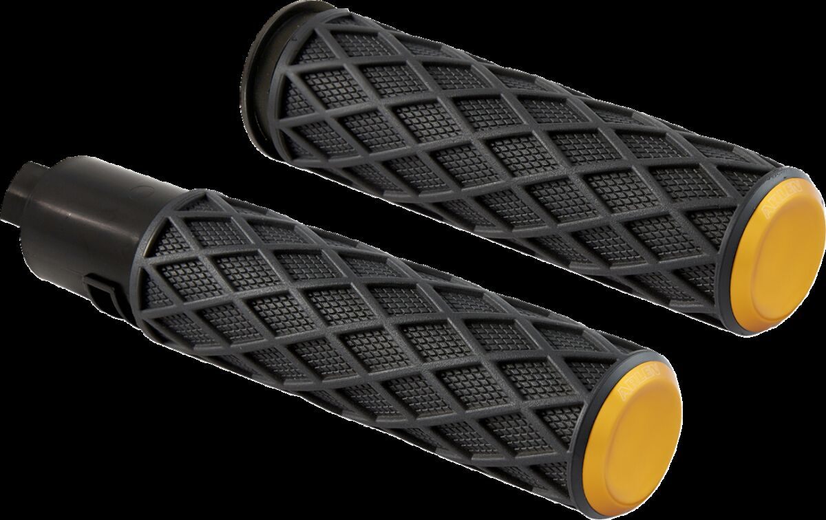 Arlen Ness Grips - Diamond - Tbw - Gold Grips - Diamond - Flhx/Fltr 23