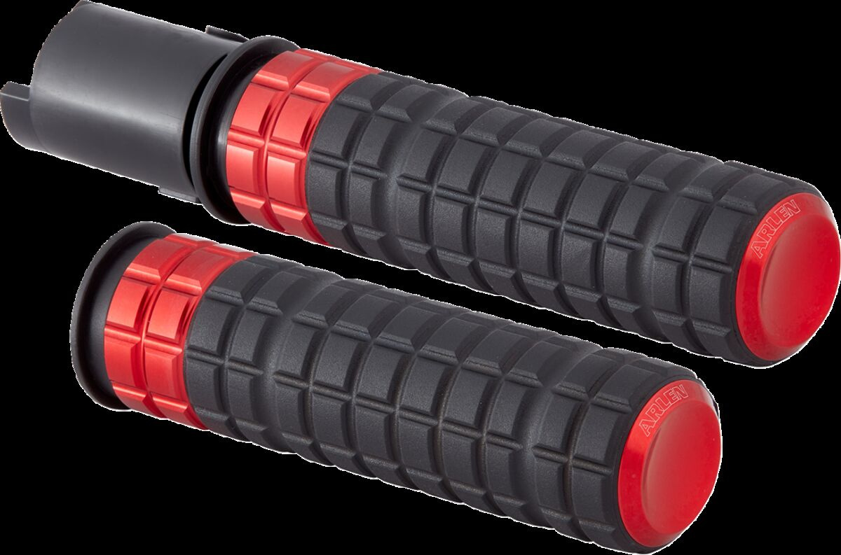 Arlen Ness Grips - Speedliner - Tbw - Red Grips - Speedliner - Flhx/Fl