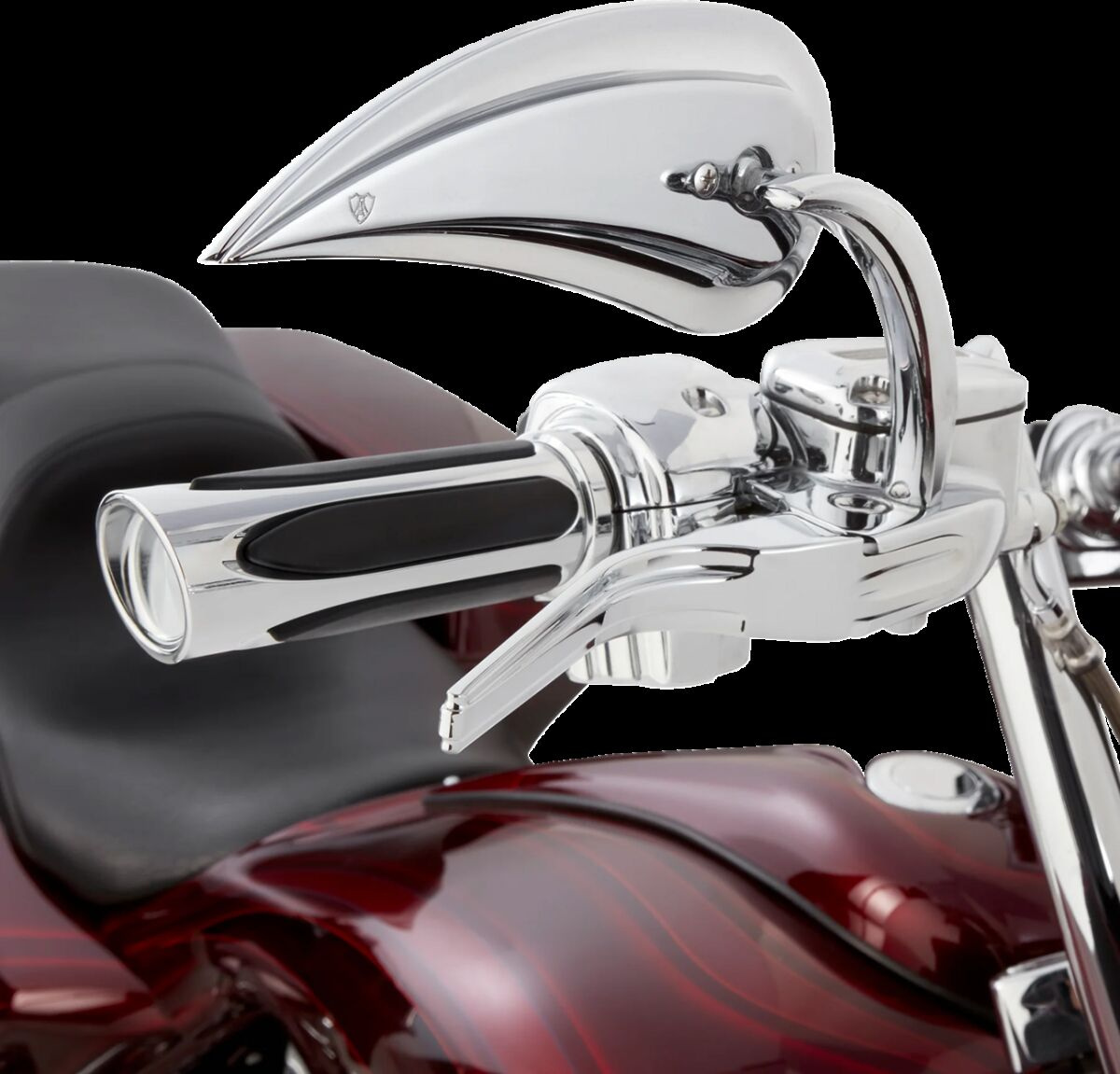 Arlen Ness Grips - Comfort - Deep Cut - Tbw - Chrome Grips - Deep Cut