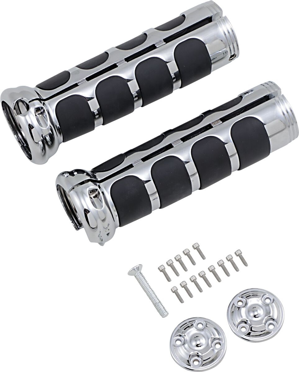 Kuryakyn Grips Iso Gl 1800 Heat  Chrome Grips Iso W/Oem Heated Grips -