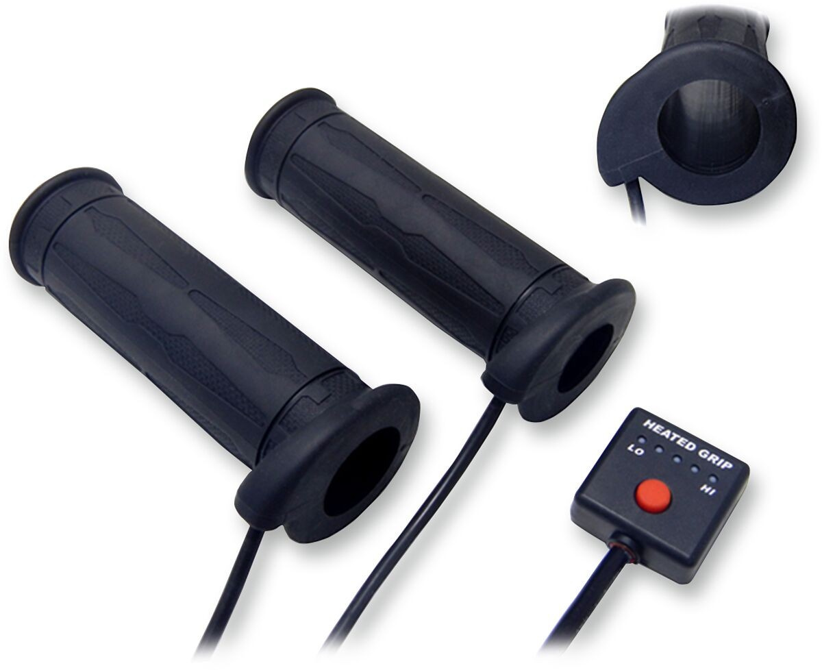 Koso North America Heated Grips Push Rubber Black Heat Grip Push 7/8+1