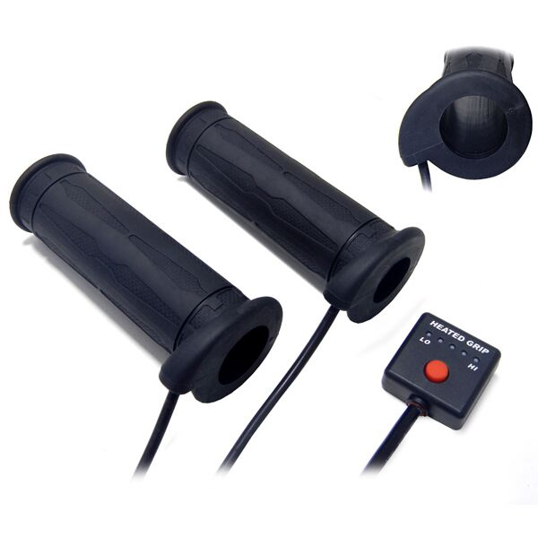 Koso North America Heated Grips Push Rubber Black Heat Grip Push 7/8+1