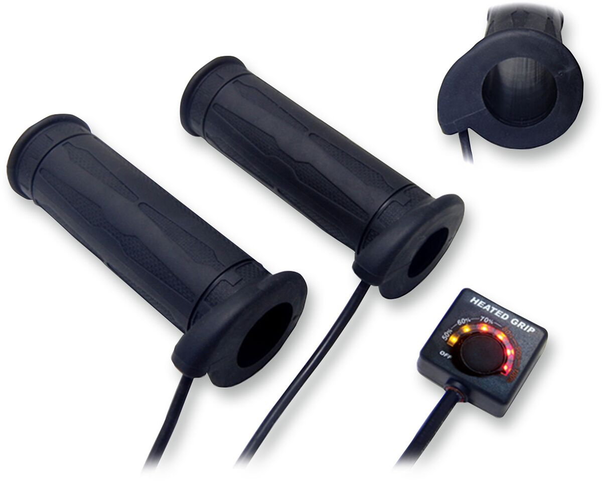 Koso North America Heated Grips Push Rubber Black Heat Grip Push 7/8+7