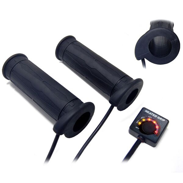 Koso North America Heated Grips Push Rubber Black Heat Grip Push 7/8+7