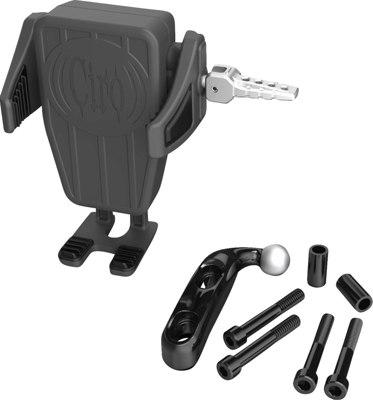 Ciro Phone Holder - Cybercharger� - Gen 2 - Black - Chrome Offset Per