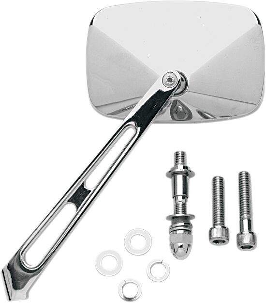 Drag Specialties Rectangular Mirror W/ Air Stem Chrome Air Stem Mirror