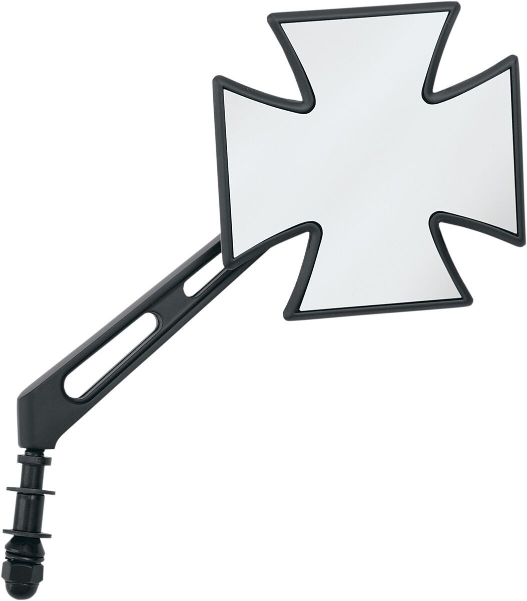 Drag Specialties Mirror Maltese Cross W/ Air Stem Black Mirror Cross A