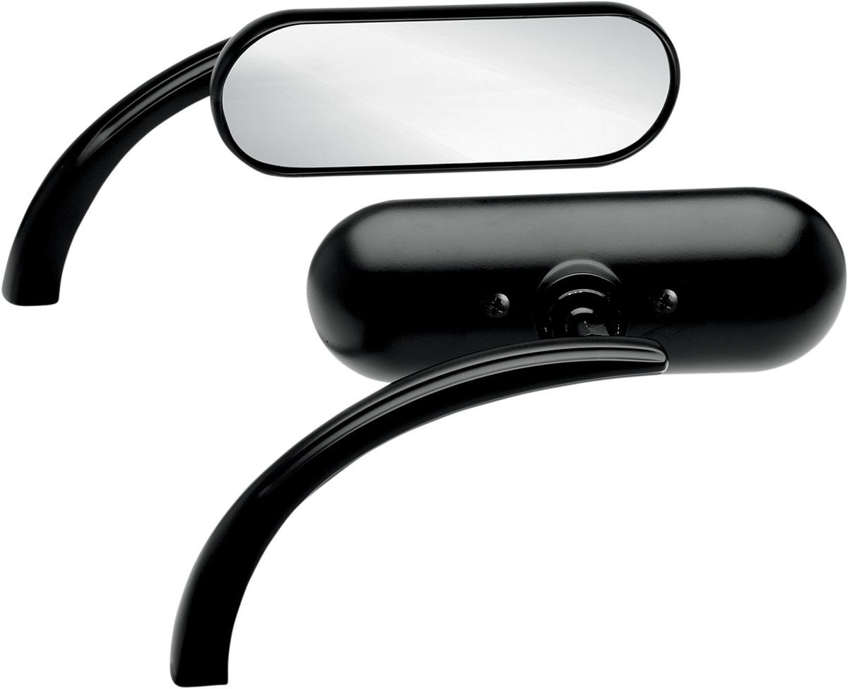 Arlen Ness Mirror Mini-Oval Micro Black Mirror - Oval Micro - Left - B