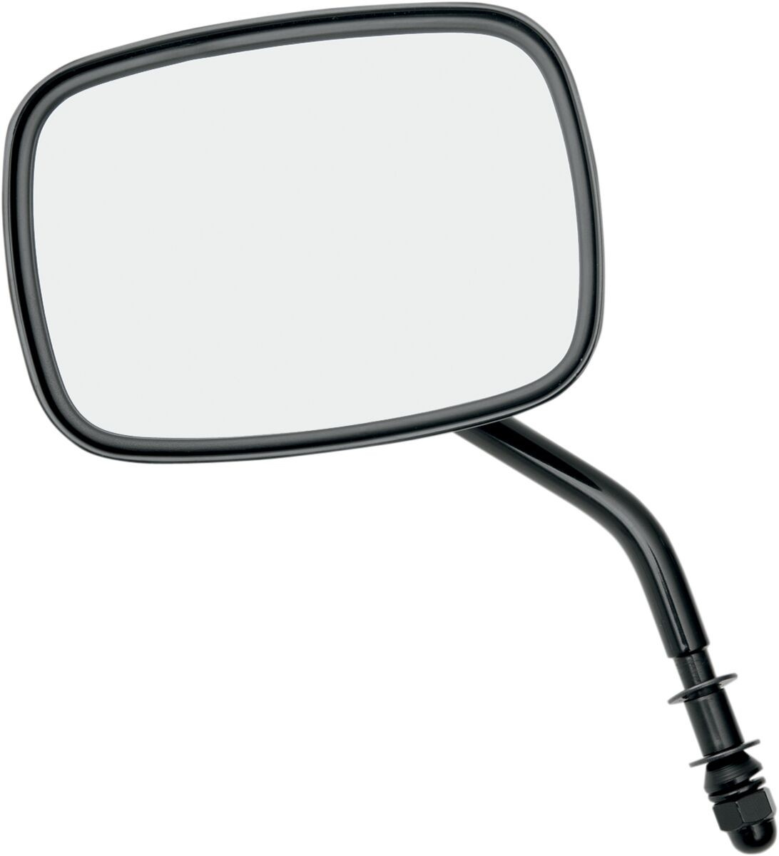 Drag Specialties Mirror Rectangular Black W/ Short Stem Mirror Pln Std