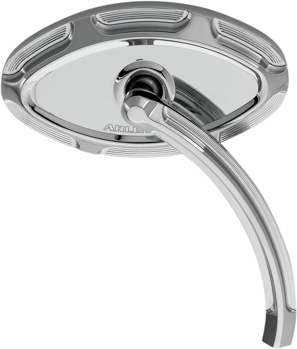 Arlen Ness Mirror Cat Eye Beveled Short Stem Right Chrome Mirror Bvld