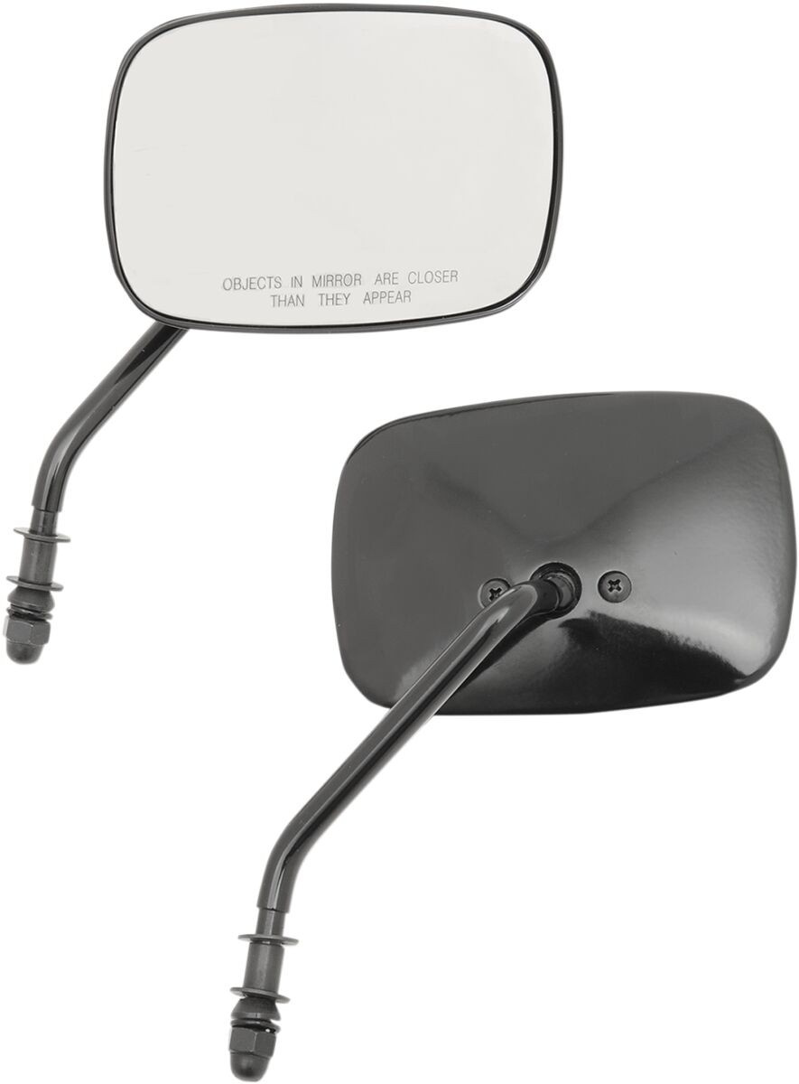 Drag Specialties Mirrors Oem-Style Rectangular Short Black Mirrors Rec