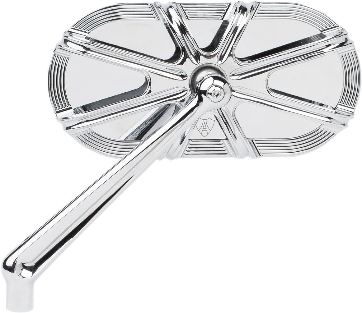 Arlen Ness Mirror Caged Deep Cut Left Chrome Mirror - Deep Cut Forged