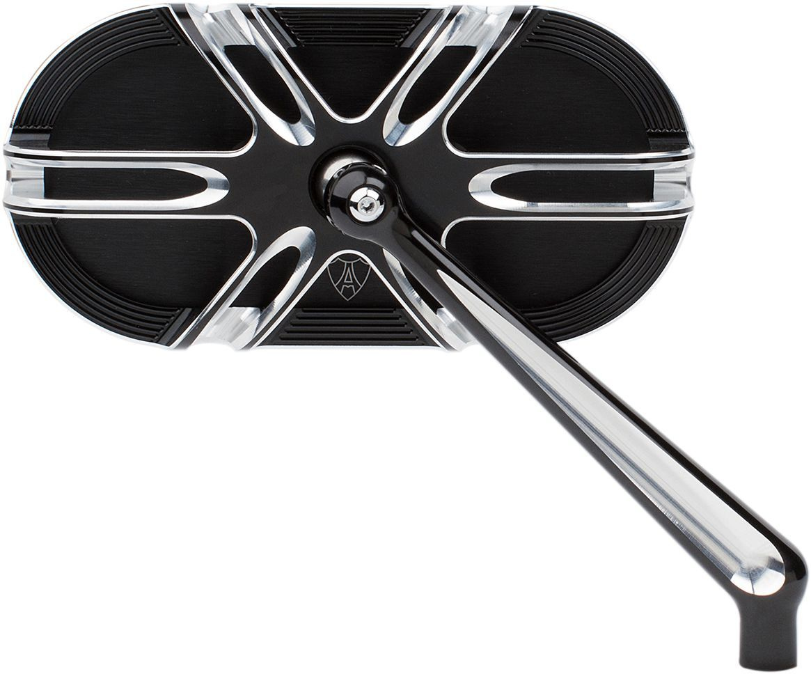 Arlen Ness Mirror Caged Deep Cut Right Black Mirror - Deep Cut Forged