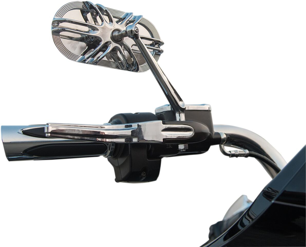 Arlen Ness Mirror Caged Deep Cut Right Chrome Mirror - Deep Cut Forged