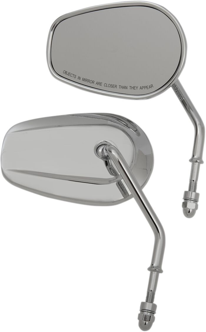 Drag Specialties Mirrors Short Stem Oe-Style Teasr Drop Chrome Mirrors