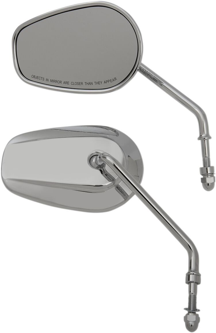 Drag Specialties Mirrors Long Stem Oe-Style Teasr Drop Chrome Mirrors