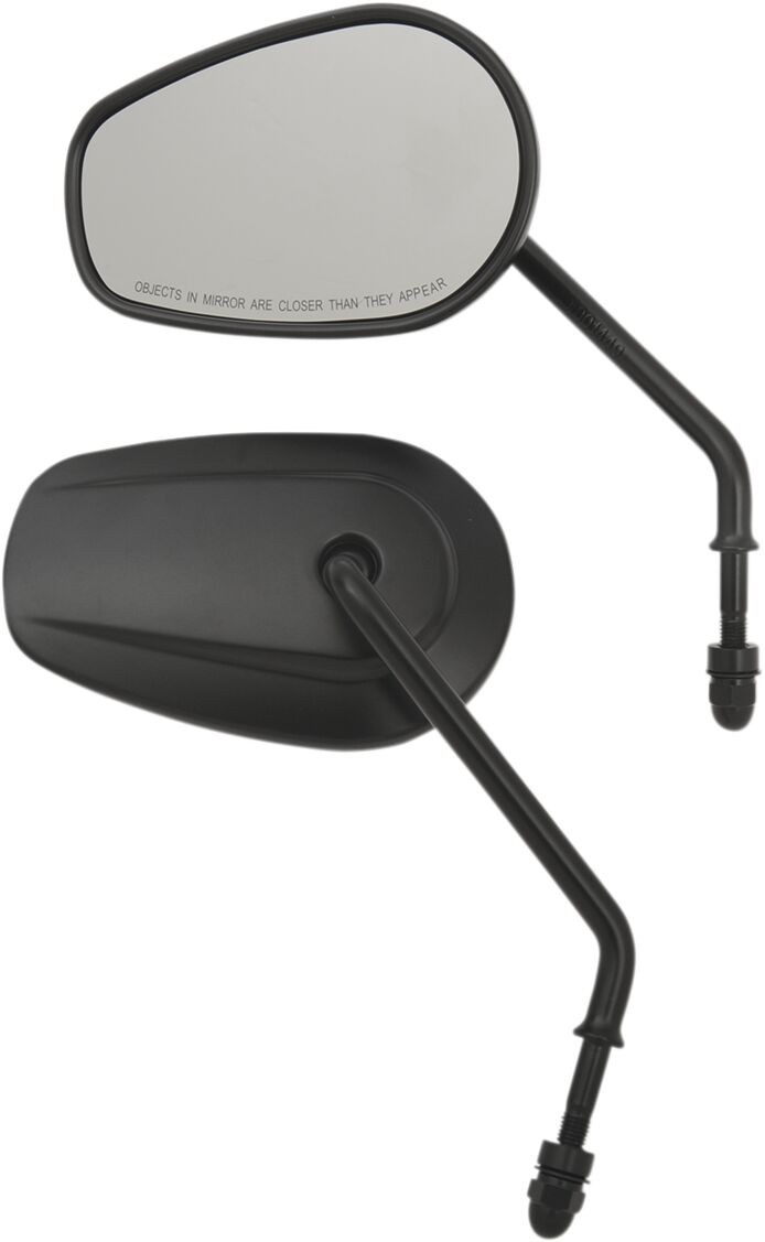 Drag Specialties Mirrors Long Stem Oe-Style Teasr Drop Black Mirrors R