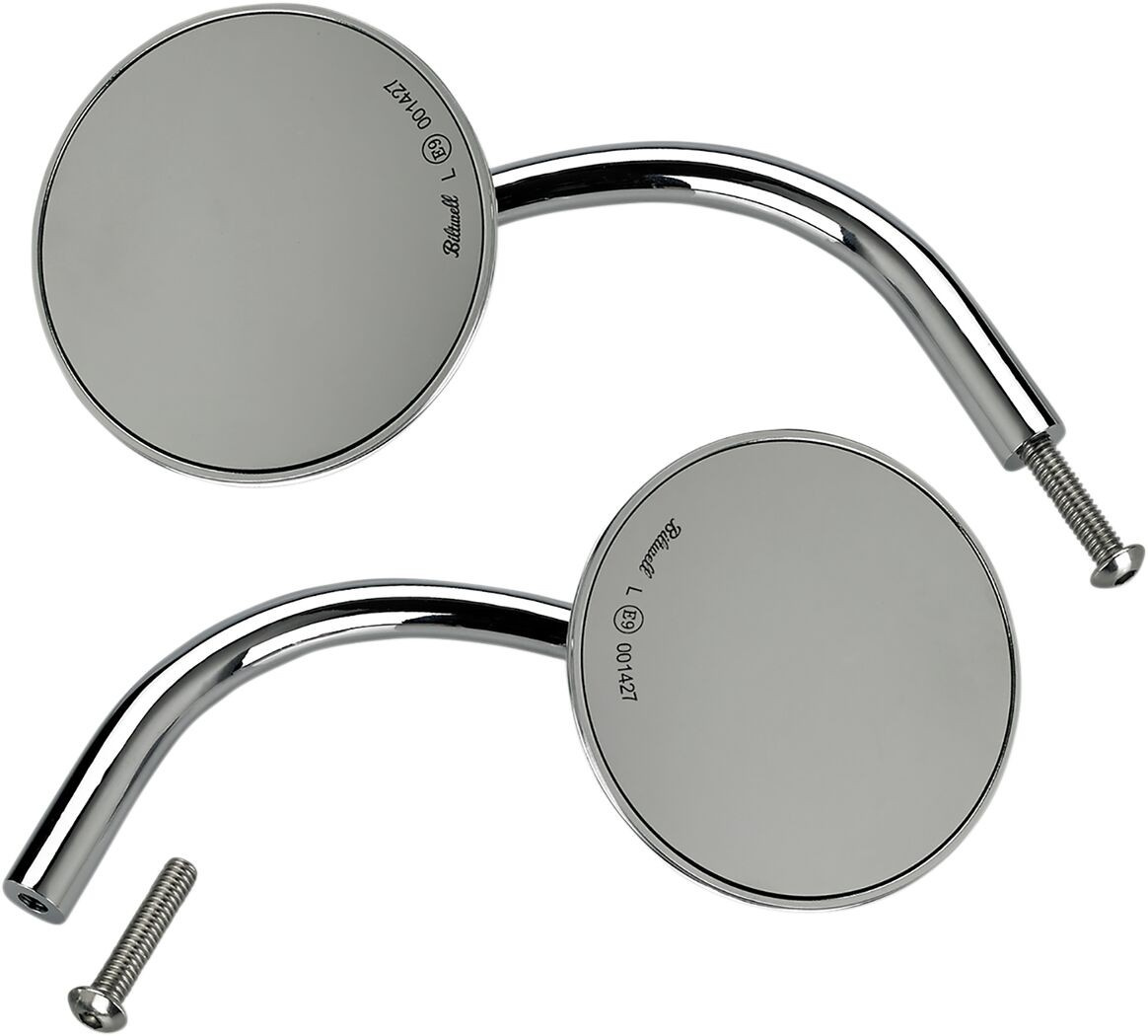 Biltwell  Mirror Lg Rnd F/Hd Pr Ch