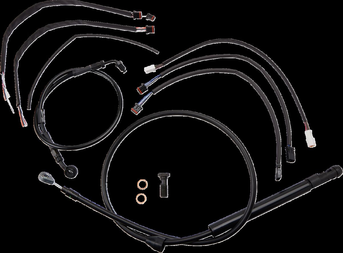 Burly Brand Black Vinyl Jail Bar Cable Kit For 14
