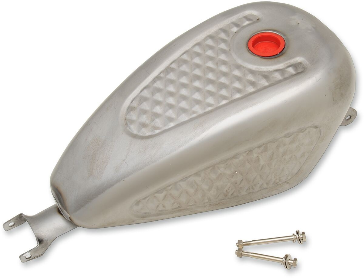 Drag Specialties Tank Gas Custom 3 Gallon Diamond Pattern Raw Tank Gas