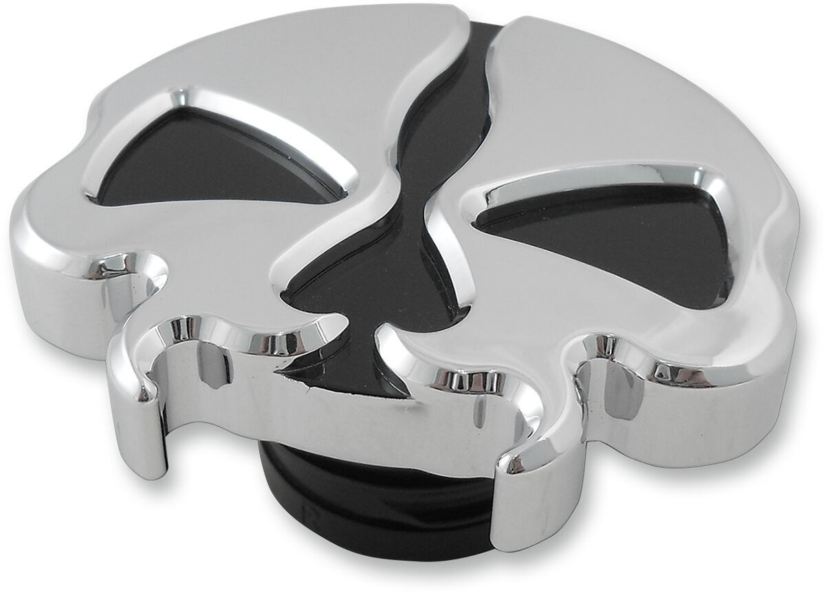 Drag Specialties Gas Caps Split Skull Chrome Cap Gas Sp Skl Chr Nvnt