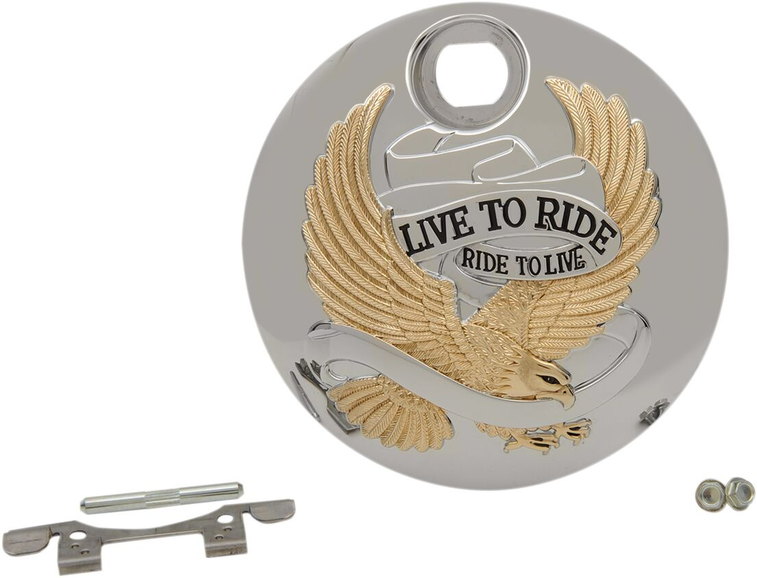 Drag Specialties Door Fuel Cover Gold/Chrome Door Gas Ltr Gold 08-22