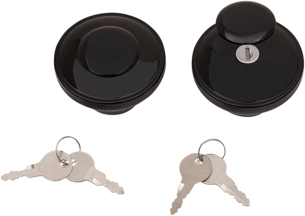 Drag Specialties  Cap Gas Lock Blk N/Vent