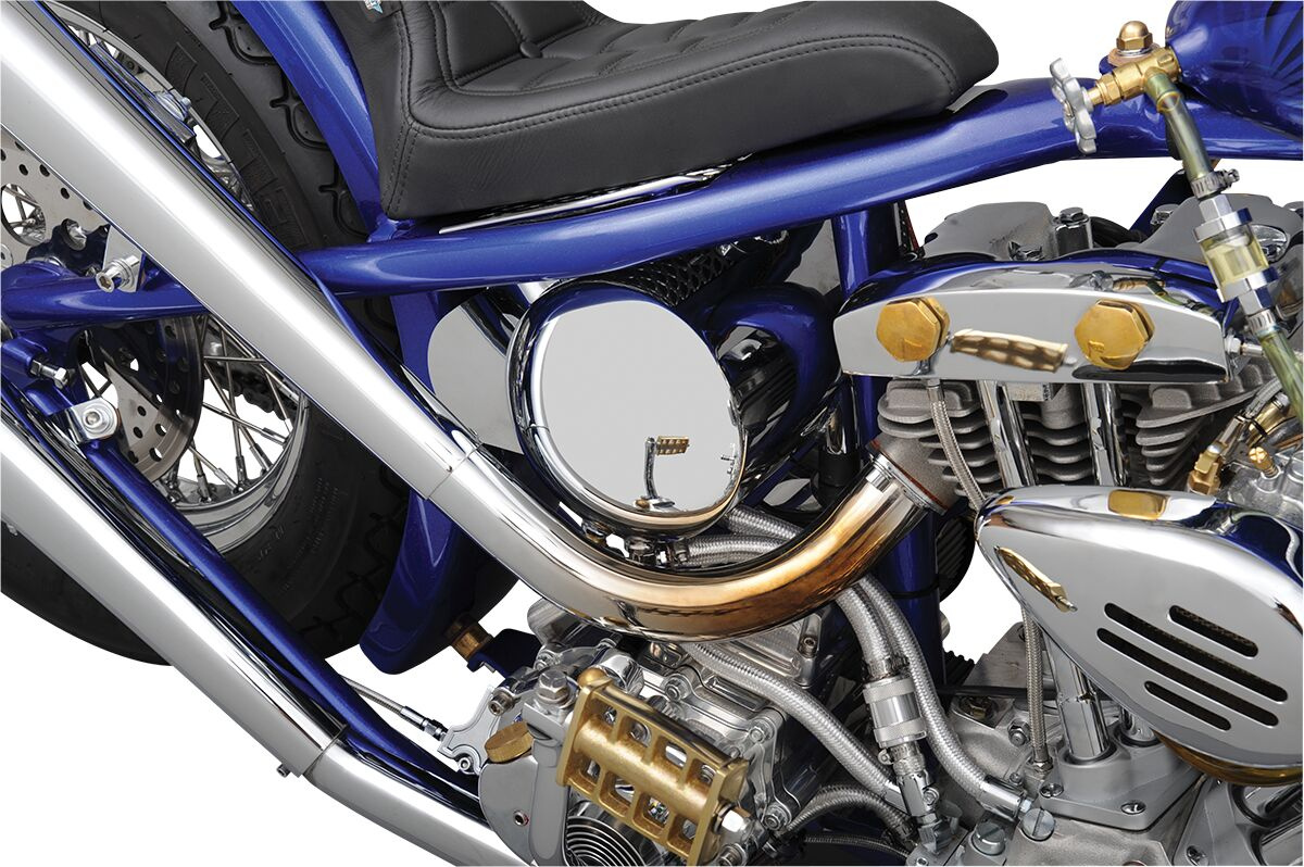 Drag Specialties Round Oil Tank Domed W/ Center Fill Chrome Tank Oil D