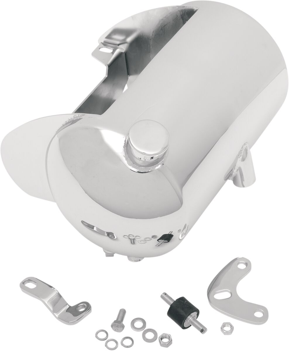 Drag Specialties Round Oil Tank Domed W/ Side Fill Chrome Tank Oil Dom