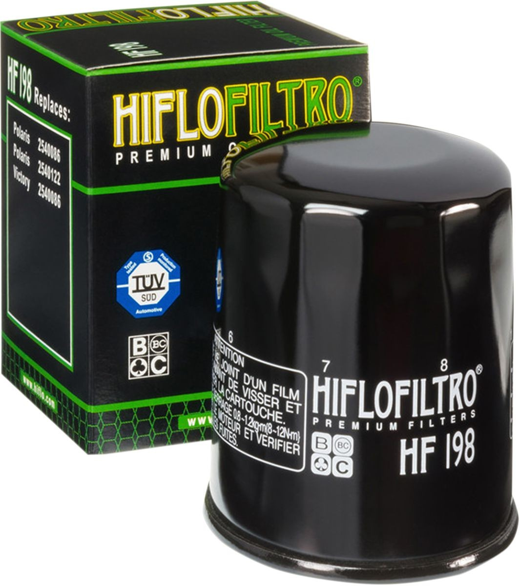 Hiflofiltro Oil Filter Spin-On Paper Glossy Black Filteroil Polaris Vi