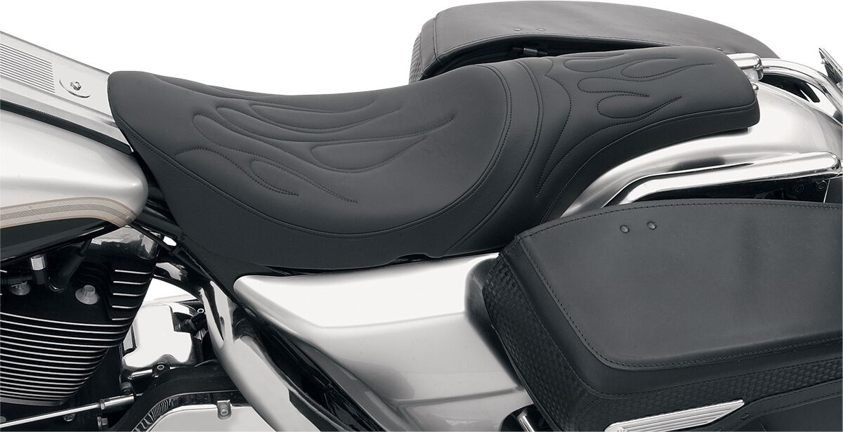 Drag Specialties Seats Seat Predator Rear 2-Up Vinyl Black Seat Pred F