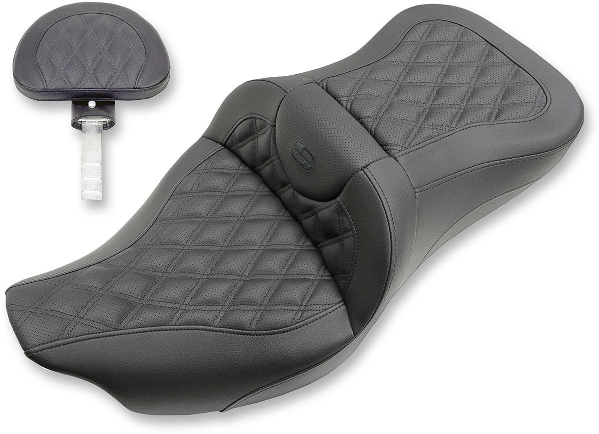 Saddlemen 2-Up Seat Road Sofa Ls Front|Rear Leather|Saddlegel�?� Black