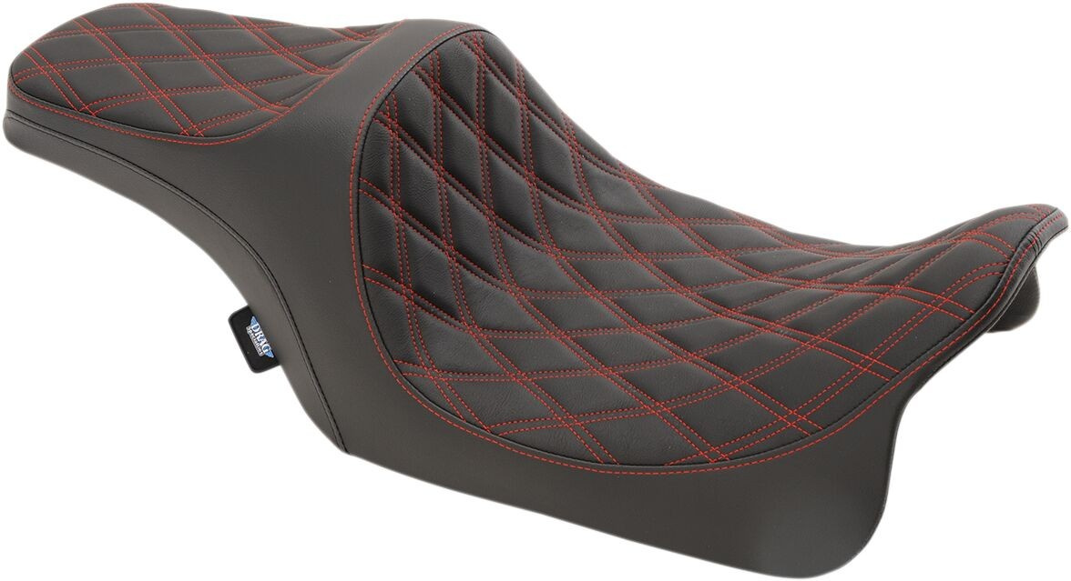 Drag Specialties Seats Seat Predator Iii Double Diamond Black/Red Seat